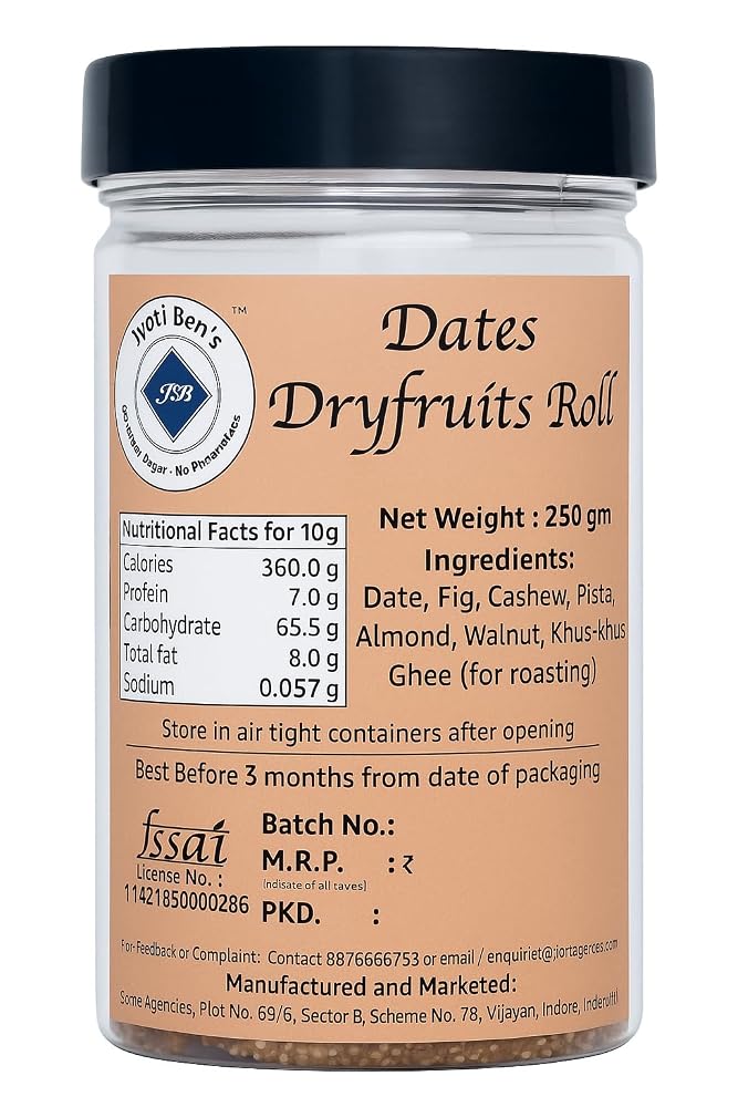 Jyoti Ben's Dates & Dry Fruit Roll