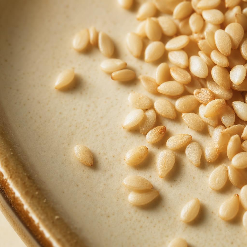 Macro photograph of till sesame seeds